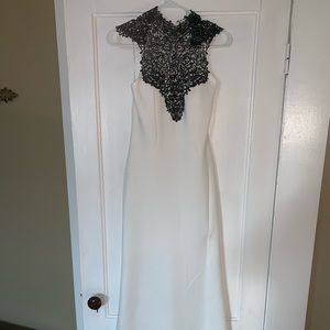 Black and white gown